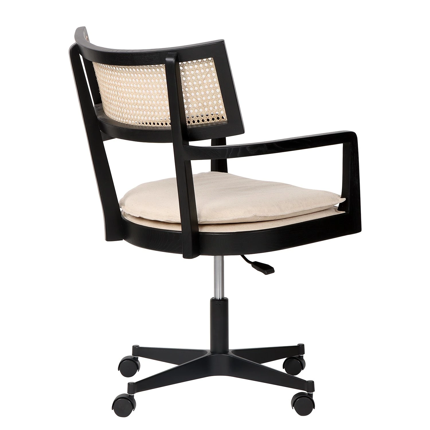 Mørteens Bürostuhl Devon - Webstoff / Esche massiv / Rattan - Creme / Esche Schwarz / Schwarz 6 Mørteens Bürostuhl Devon - Webstoff / Esche massiv / Rattan - Creme / Esche Schwarz / Schwarz – Bild 4