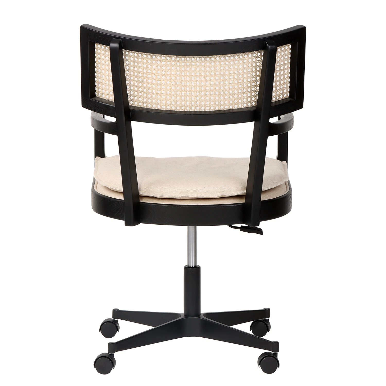 Mørteens Bürostuhl Devon - Webstoff / Esche massiv / Rattan - Creme / Esche Schwarz / Schwarz 7 Mørteens Bürostuhl Devon - Webstoff / Esche massiv / Rattan - Creme / Esche Schwarz / Schwarz – Bild 5