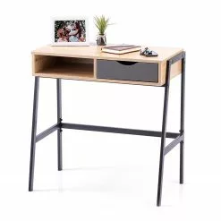 FLHF Schreibtisch Ins - Eiche Dekor / Schwarz -Büromöbel Verkaufsgeschäft 1000289010 210902 09120300230 DETAILS P000000001000289010