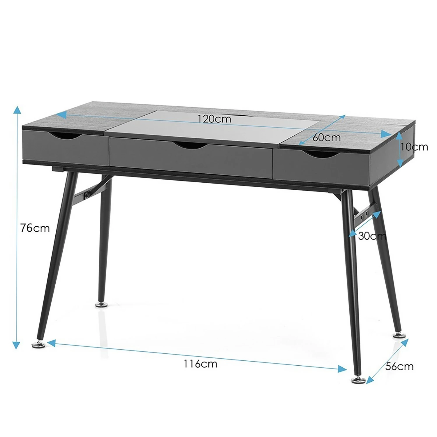 FLHF Schreibtisch Aryn - Anthrazit / Walnuss 13 FLHF Schreibtisch Aryn - Anthrazit / Walnuss – Bild 11