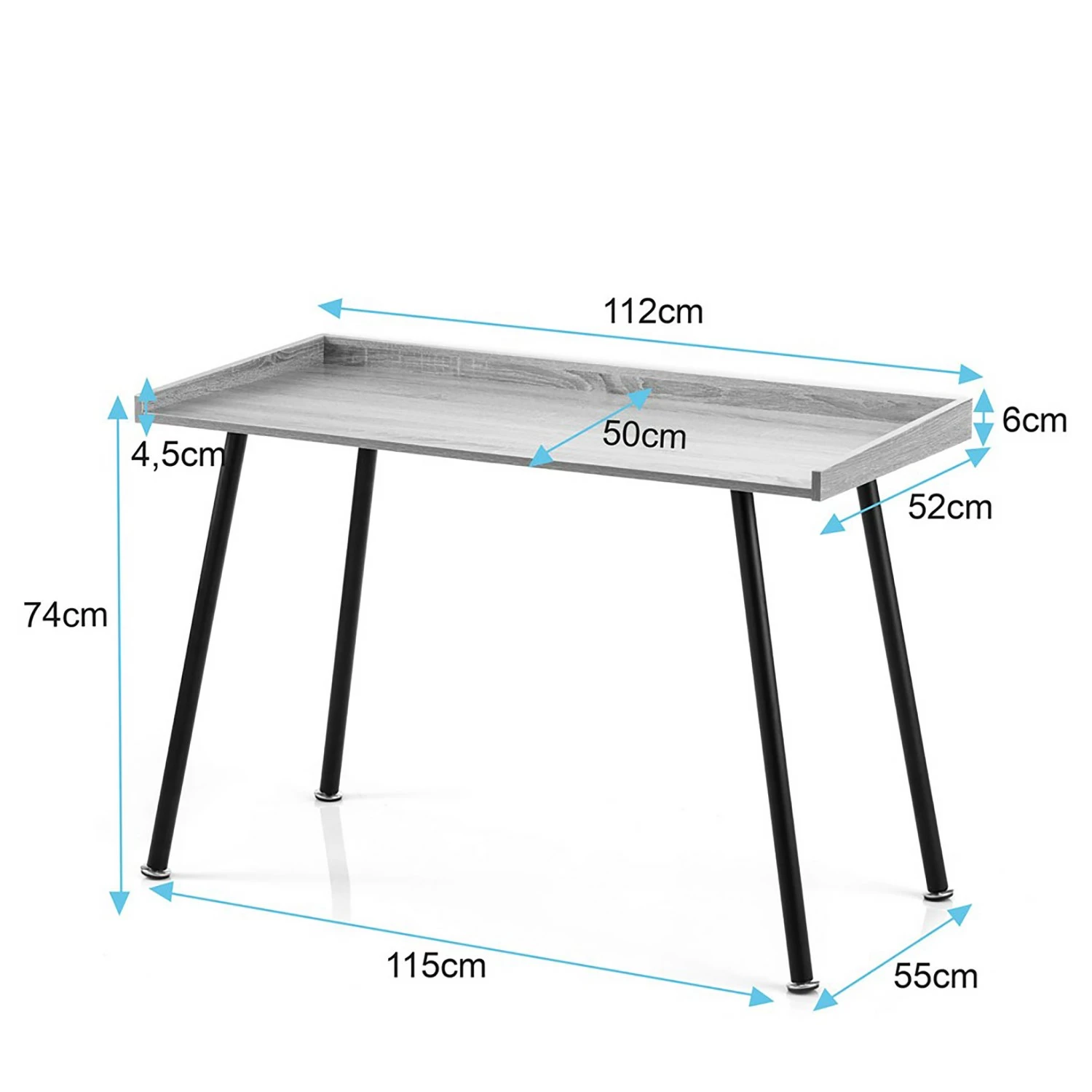 FLHF Schreibtisch Issa - Eiche Dekor / Schwarz 10 FLHF Schreibtisch Issa - Eiche Dekor / Schwarz – Bild 8