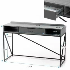 FLHF Schreibtisch Del - Eiche Dekor / Weiß -Büromöbel Verkaufsgeschäft 1000289023 210902 09120600316 SKETCH DETAILS P000000001000289023 sketch