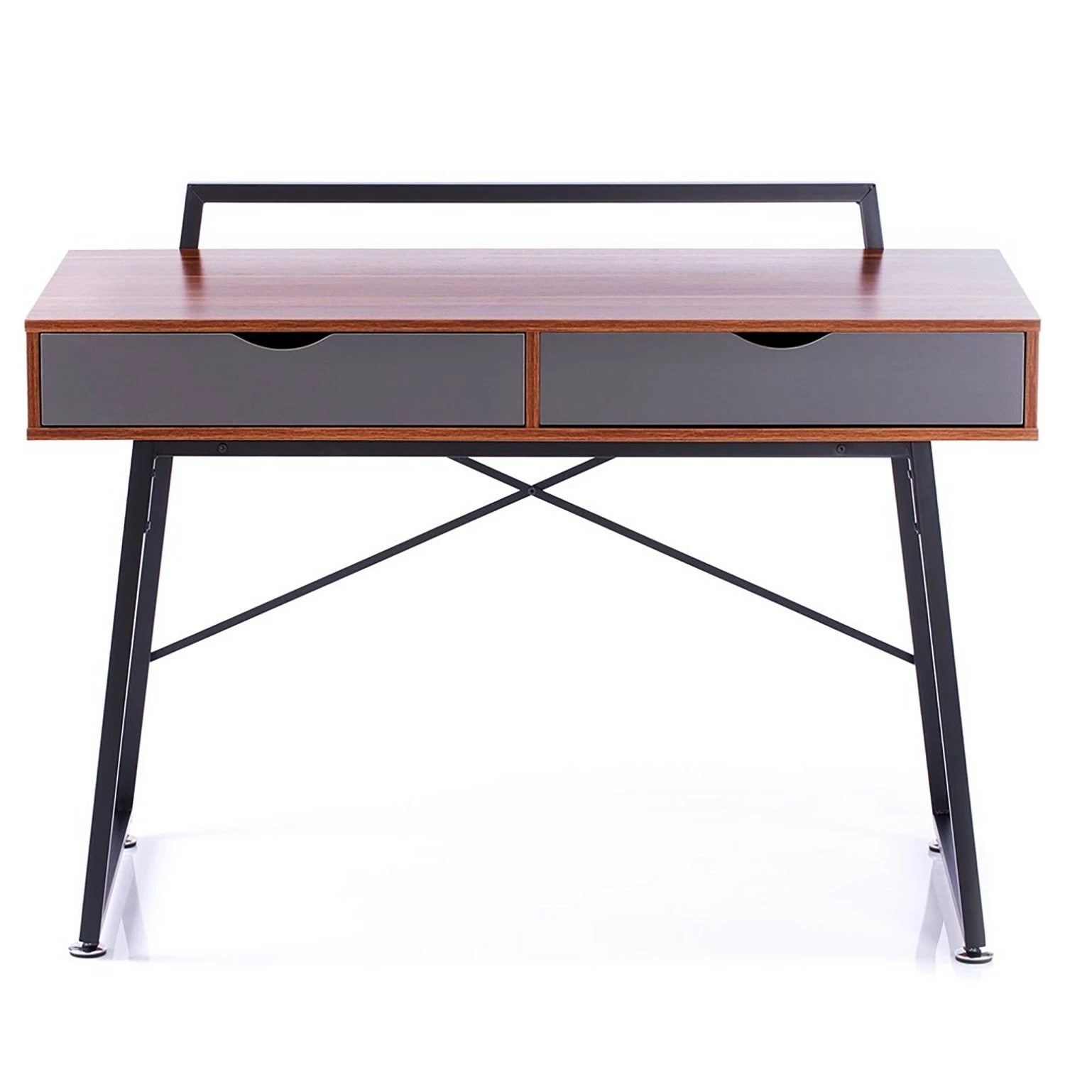 FLHF Schreibtisch Olm - Walnuss Dekor 4 FLHF Schreibtisch Olm - Walnuss Dekor – Bild 2