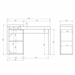 Temahome Schreibtisch Detroit - Wabenplatte - Beton Dekor / Schwarz 17 Temahome Schreibtisch Detroit - Wabenplatte - Beton Dekor / Schwarz -Büromöbel Verkaufsgeschäft 1000289237 210902 12454800009 SKETCH DETAILS P000000001000289237 sketch