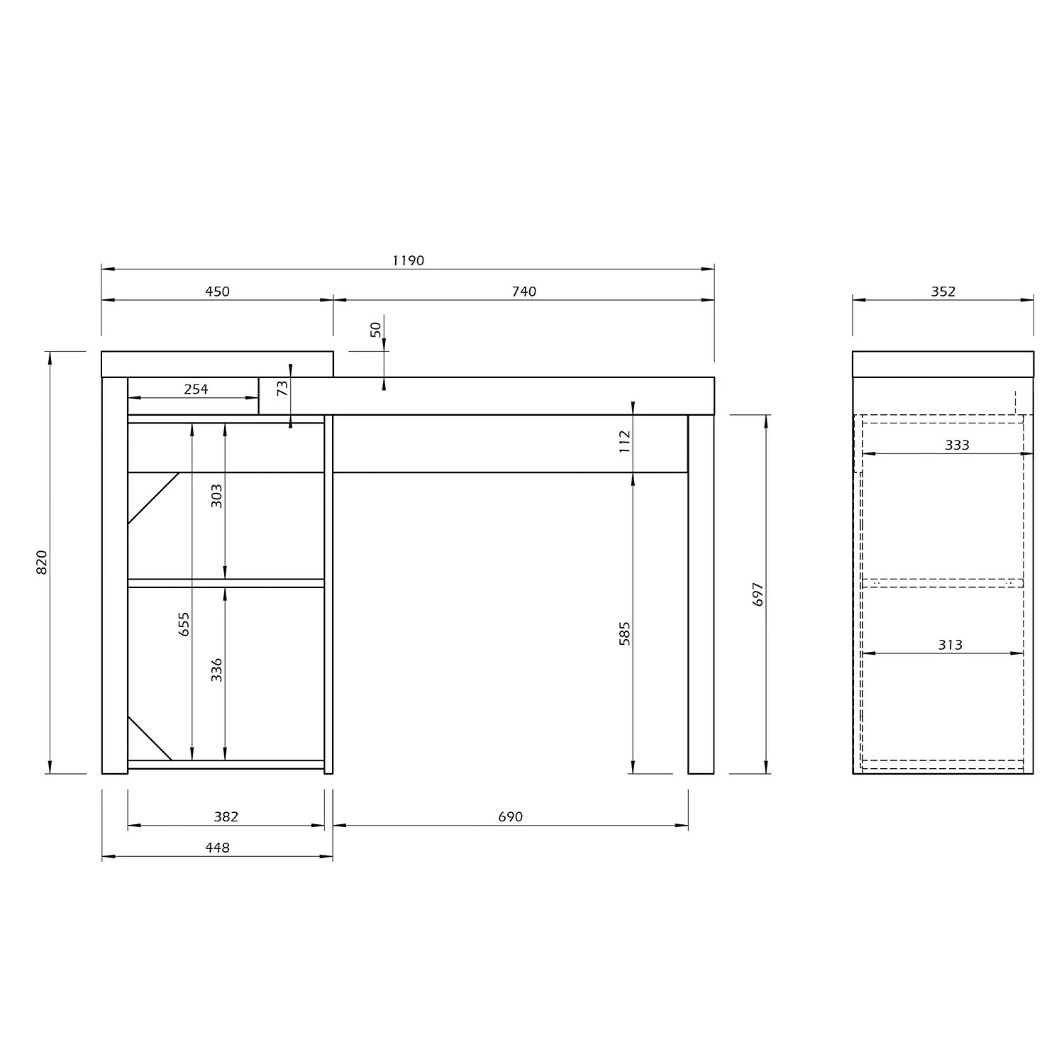 Temahome Schreibtisch Detroit - Wabenplatte - Beton Dekor / Schwarz 10 Temahome Schreibtisch Detroit - Wabenplatte - Beton Dekor / Schwarz – Bild 8