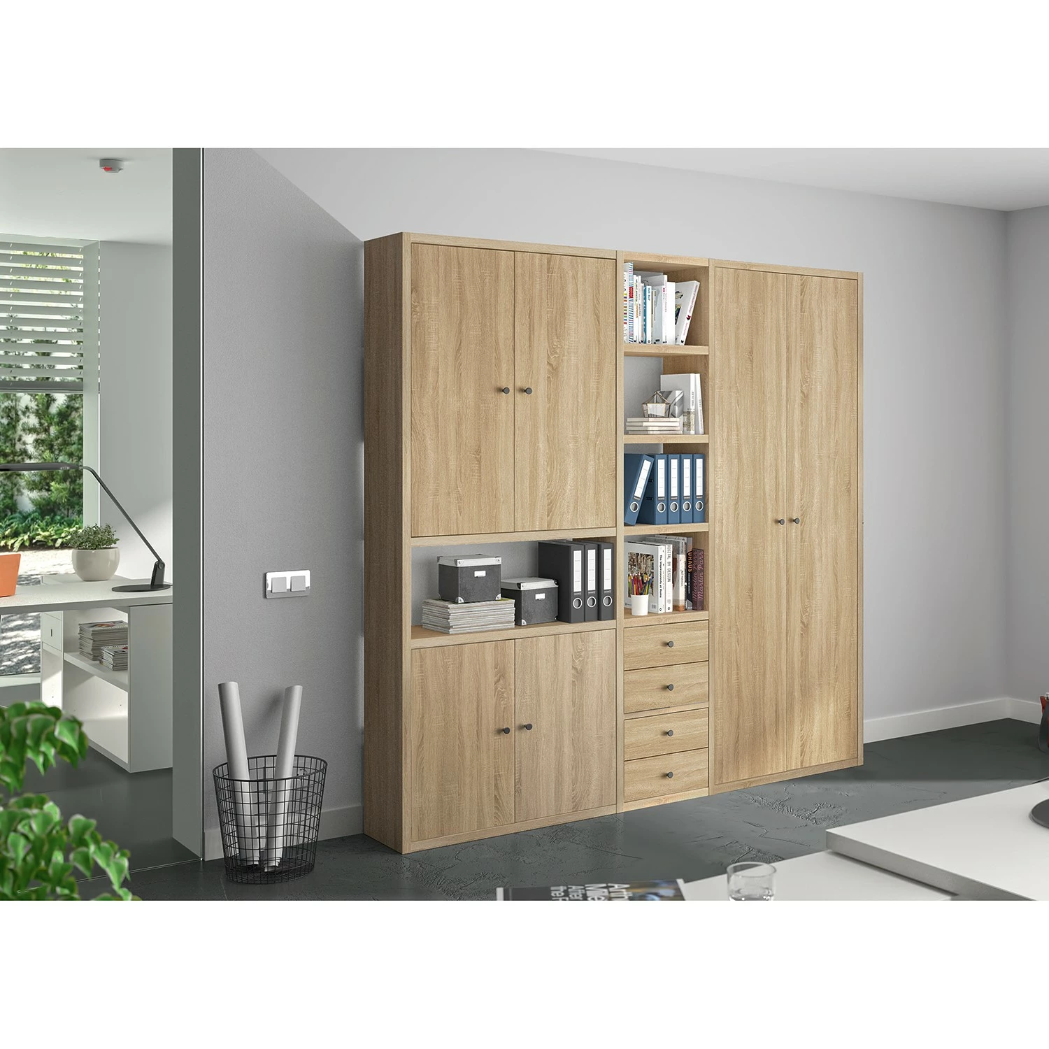 Fredriks Aktenschrank-Kombination Emporio V - Eiche Sonoma Dekor 4 Fredriks Aktenschrank-Kombination Emporio V - Eiche Sonoma Dekor – Bild 2