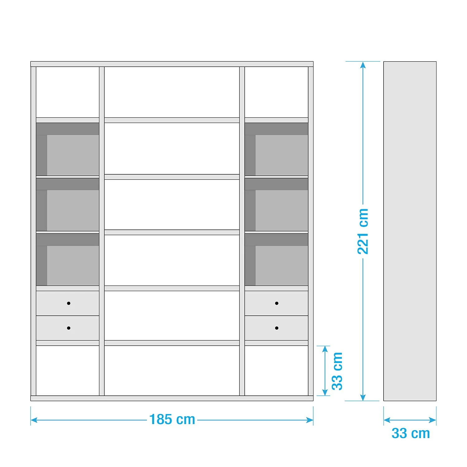 Fredriks Aktenregal-Kombination Emporio VI - Hochglanz Weiß 5 Fredriks Aktenregal-Kombination Emporio VI - Hochglanz Weiß – Bild 3
