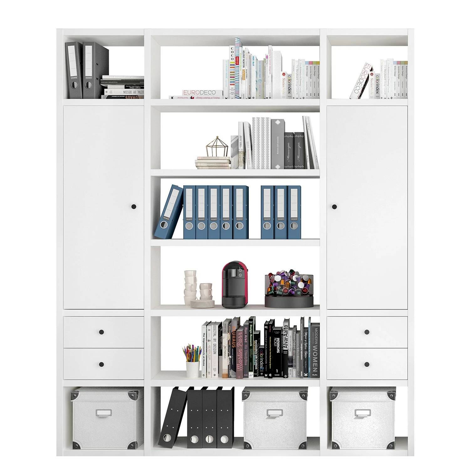 Fredriks Aktenregal-Kombination Emporio VI - Hochglanz Weiß 3 Fredriks Aktenregal-Kombination Emporio VI - Hochglanz Weiß