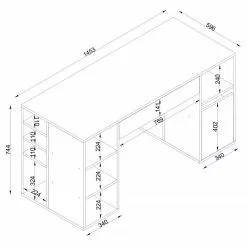 Fredriks Schreibtisch Dibond - Weiß -Büromöbel Verkaufsgeschäft 1000289477 210908 14360600009 SKETCH DETAILS P000000001000289477 sketch