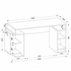 Fredriks Schreibtisch Mountain - Walnuss Dekor / Weiß 7 Fredriks Schreibtisch Mountain - Walnuss Dekor / Weiß -Büromöbel Verkaufsgeschäft 1000289490 210908 14360700025 SKETCH DETAILS P000000001000289490 sketch