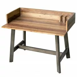 Ars manufacti Schreibtisch Tamati III - Pinie massiv / Edelstahl - Pinie / Schwarz -Büromöbel Verkaufsgeschäft 1000291180 220610 032 DETAILS P000000001000291180