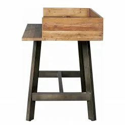 Ars manufacti Schreibtisch Tamati III - Pinie massiv / Edelstahl - Pinie / Schwarz -Büromöbel Verkaufsgeschäft 1000291180 220610 040 DETAILS P000000001000291180