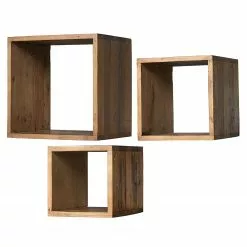 Ars manufacti Wandregal Tamati II (3er-Set) - Pinie massiv