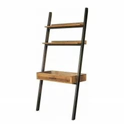 Ars manufacti Wandschreibtisch Tamati - Pinie massiv / Edelstahl - Pinie / Schwarz