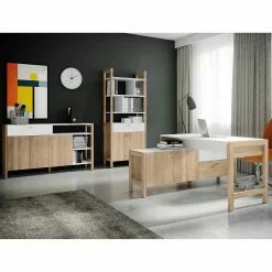 Fredriks Büroset Holvik (3-teilig) - Eiche Sonoma Dekor / Weiß