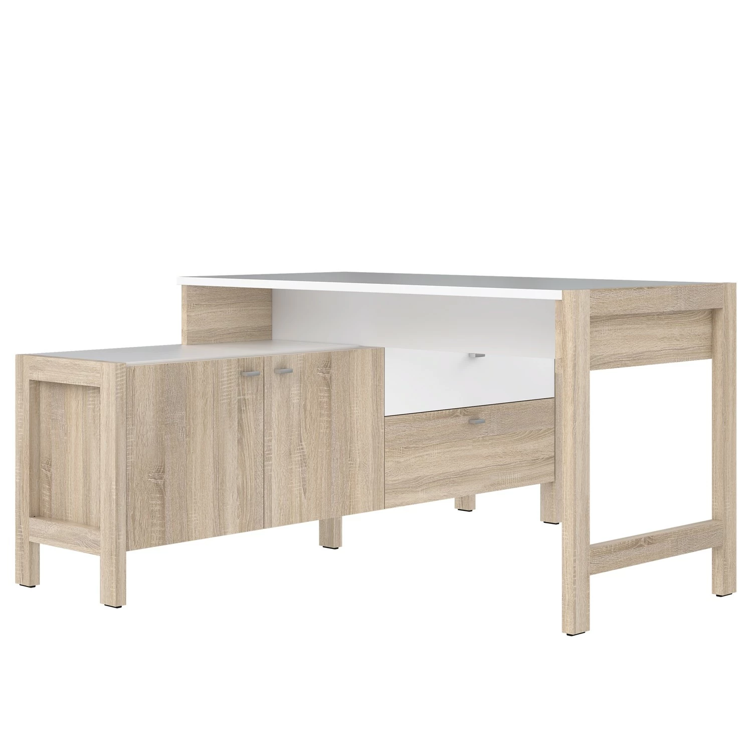 Fredriks Büroset Holvik (4-teilig) - Eiche Sonoma Dekor / Weiß 8 Fredriks Büroset Holvik (4-teilig) - Eiche Sonoma Dekor / Weiß – Bild 6