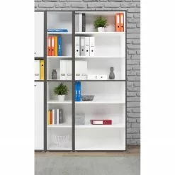 Fredriks Büroset Kendrick I (7-teilig) - Weiß / Grau -Büromöbel Verkaufsgeschäft 1000292008 211006 14100900160 MOOD DETAILS P000000001000292008 mood