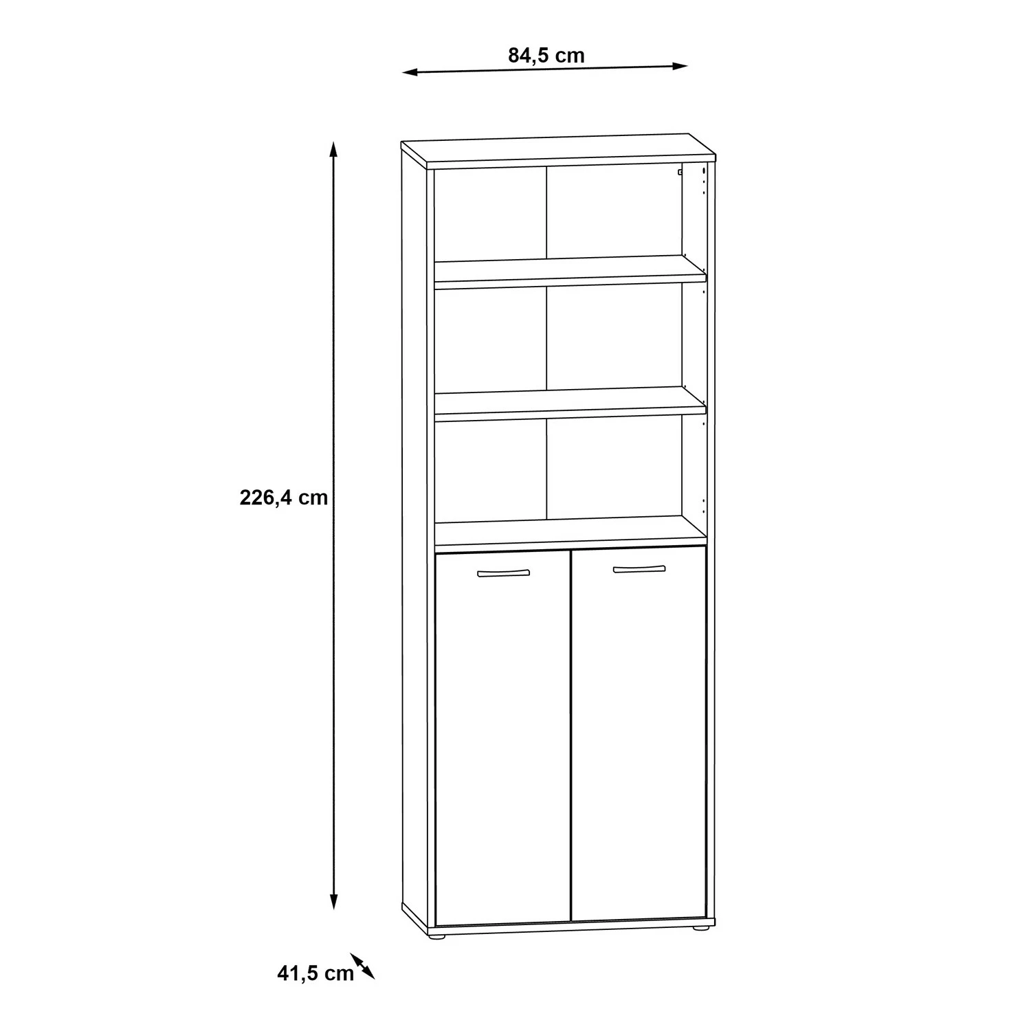 Fredriks Büroset Kendrick II (7-teilig) - Weiß / Grau 26 Fredriks Büroset Kendrick II (7-teilig) - Weiß / Grau – Bild 24