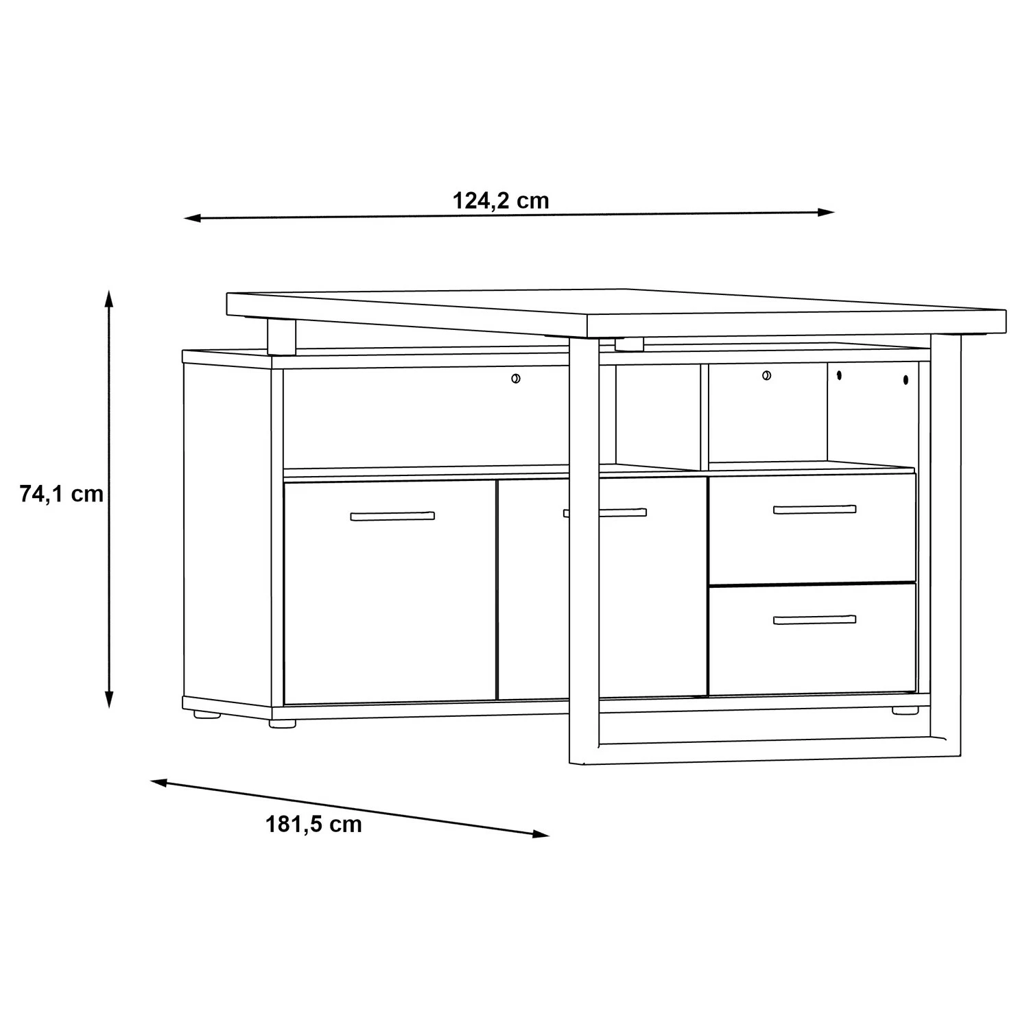 Fredriks Büroset Kendrick II (7-teilig) - Weiß / Grau 29 Fredriks Büroset Kendrick II (7-teilig) - Weiß / Grau – Bild 27