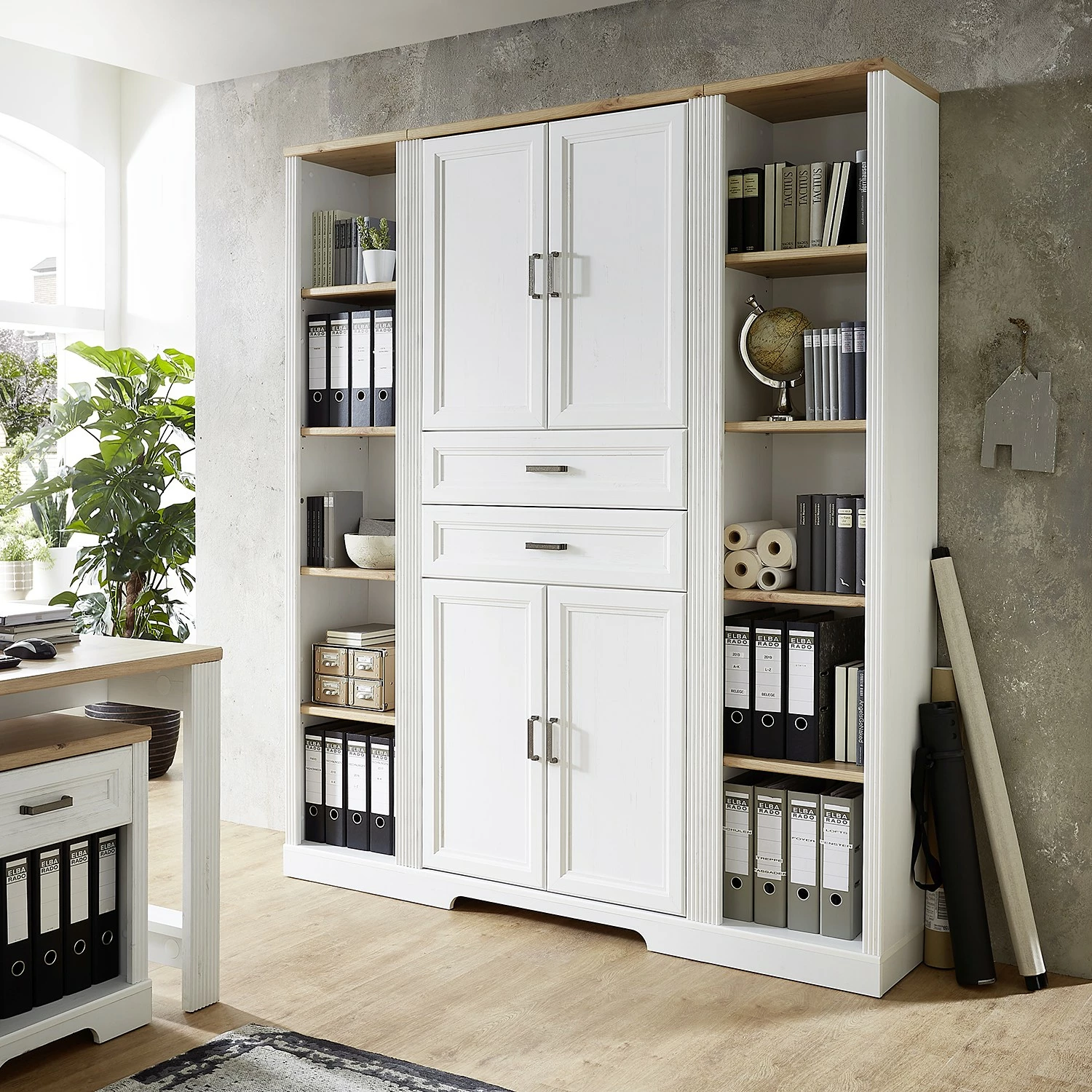 Ridgevalley Büroregal Jasmund II - Pinie Weiß Dekor 5 Ridgevalley Büroregal Jasmund II - Pinie Weiß Dekor – Bild 3