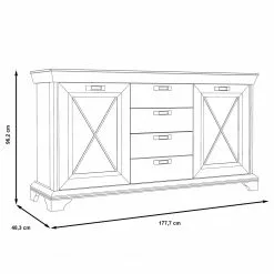 Ridgevalley Sideboard Kimbark II - Pinie Weiß Dekor -Büromöbel Verkaufsgeschäft 1000295071 210924 143048000576 SKETCH DETAILS P000000001000295071 sketch