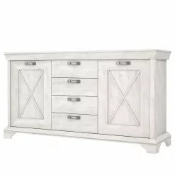 Ridgevalley Sideboard Kimbark II - Pinie Weiß Dekor