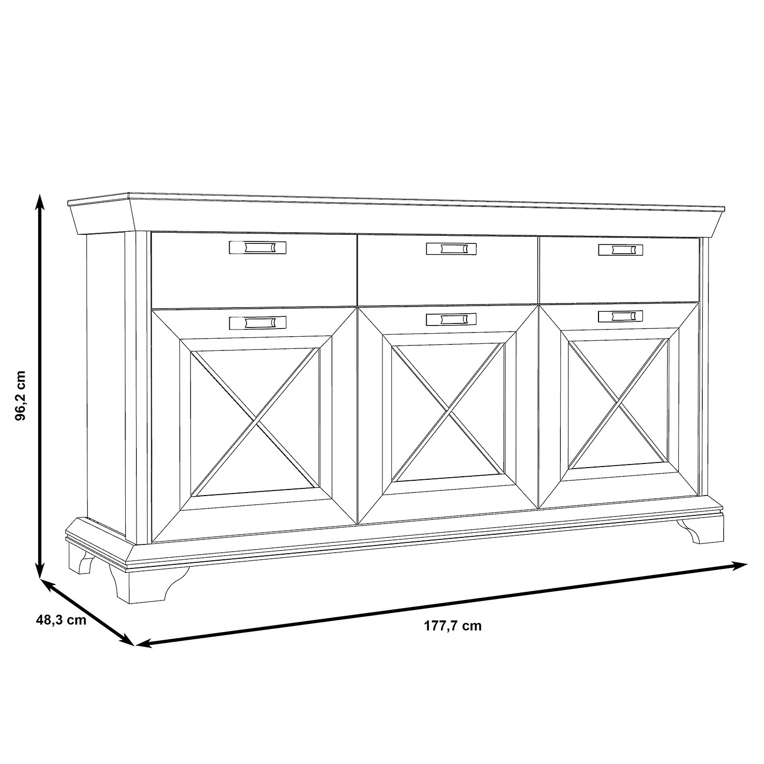 Ridgevalley Sideboard Kimbark I - Pinie Weiß Dekor 9 Ridgevalley Sideboard Kimbark I - Pinie Weiß Dekor – Bild 7