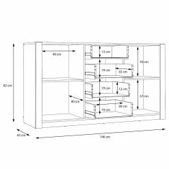 Loftscape Sideboard Truth - Eiche Sonoma Dekor -Büromöbel Verkaufsgeschäft 1000295089 211125 144855000580 SKETCH DETAILS P000000001000295089 sketch