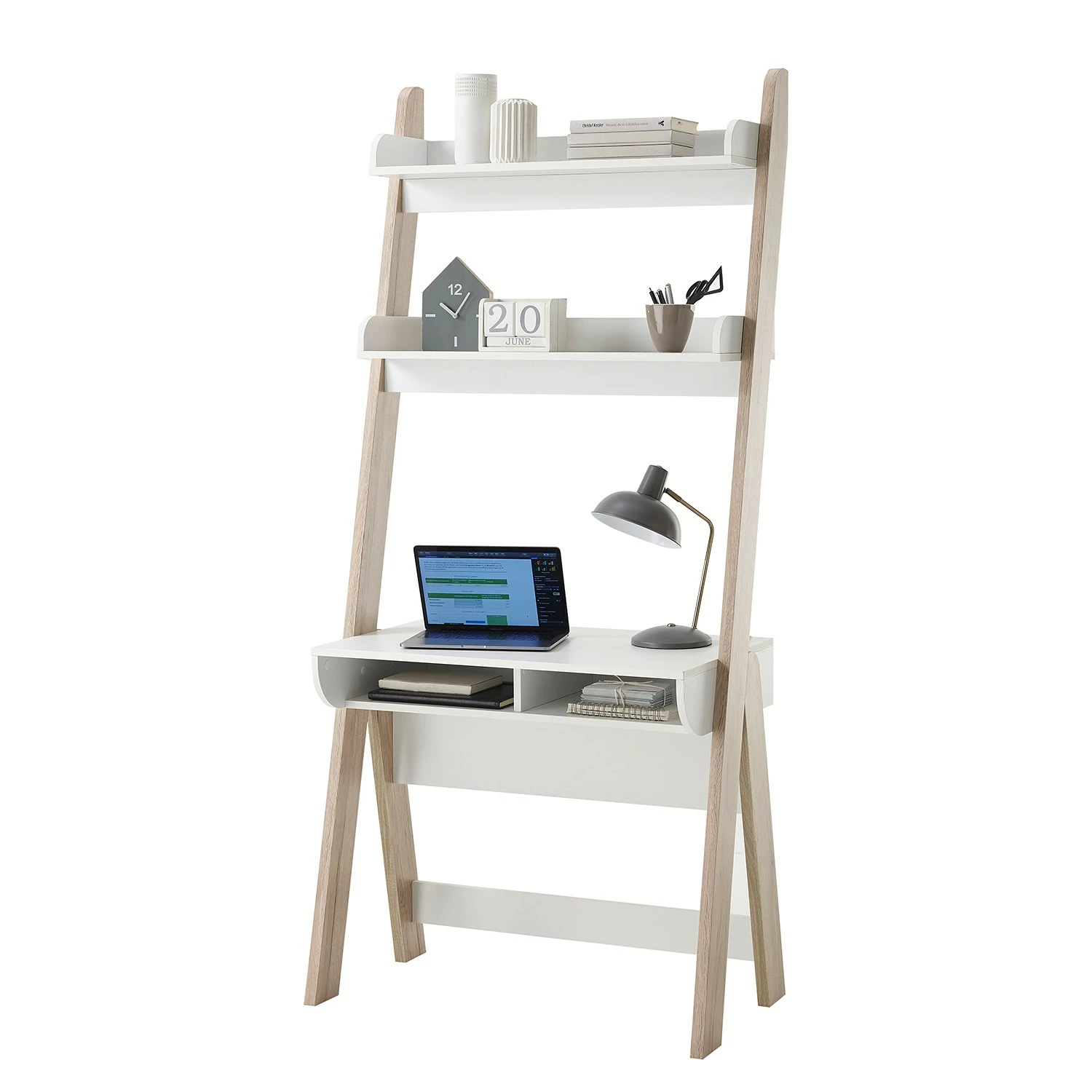 Mørteens Schreibtisch-Kombination Vela - Weiß / Eiche Sanremo Dekor 8 Mørteens Schreibtisch-Kombination Vela - Weiß / Eiche Sanremo Dekor – Bild 6