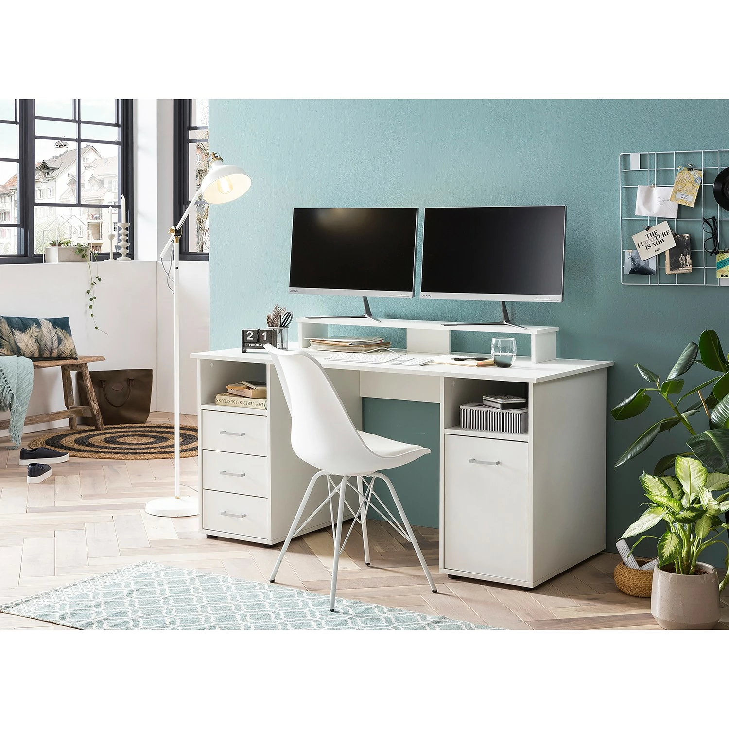 Furnitive Schreibtisch Nora - Weiß 4 Furnitive Schreibtisch Nora - Weiß – Bild 2