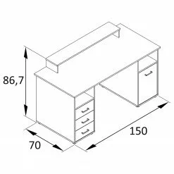 Furnitive Schreibtisch Nora - Weiß 11 Furnitive Schreibtisch Nora - Weiß -Büromöbel Verkaufsgeschäft 1000296243 210927 08195200607 SKETCH DETAILS P000000001000296243 sketch