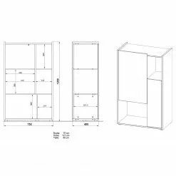Germania Aktenschrank GW-Indianapolis II - Eiche Navarra Dekor / Weiß -Büromöbel Verkaufsgeschäft 1000296424 211103 162254000514 SKETCH DETAILS P000000001000296424 sketch