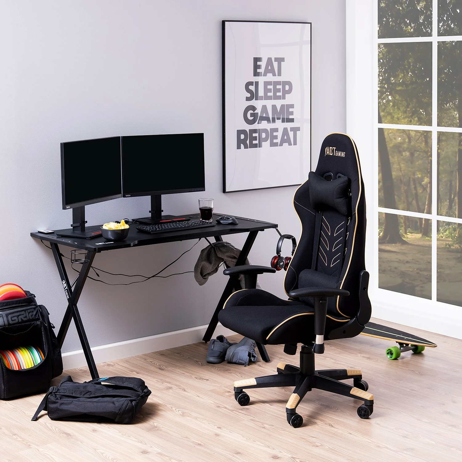 Fredriks LED Gaming Tisch Evinston - Schwarz 4 Fredriks LED Gaming Tisch Evinston - Schwarz – Bild 2