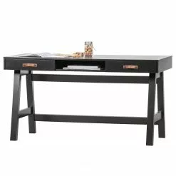 Fredriks Schreibtisch Dural - Kiefer massiv - Schwarz / Vintage Braun 15 Fredriks Schreibtisch Dural - Kiefer massiv - Schwarz / Vintage Braun -Büromöbel Verkaufsgeschäft 1000299506 211011 084544000124 DETAILS P000000001000299506