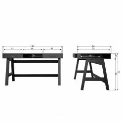 Fredriks Schreibtisch Dural - Kiefer massiv - Schwarz / Vintage Braun 19 Fredriks Schreibtisch Dural - Kiefer massiv - Schwarz / Vintage Braun -Büromöbel Verkaufsgeschäft 1000299506 211011 084544000582 SKETCH DETAILS P000000001000299506 sketch