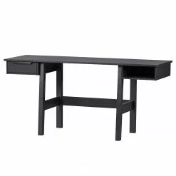 Fredriks Schreibtisch Tewin - Kiefer massiv - Schwarz