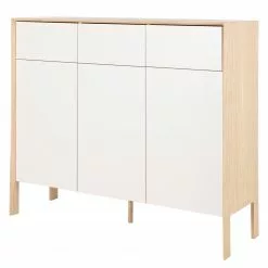 Studio Copenhagen Sideboard Maayka III - Eiche teilmassiv - Mushroom Creme / Eiche Hell