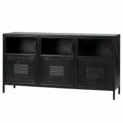 Red Living Sideboard Malita - Metall - Schwarz