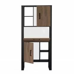 Red Living Regal Norddal II - Nussbaum Dekor / Schwarz -Büromöbel Verkaufsgeschäft 1000304808 211027 10494600077 DETAILS P000000001000304808