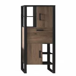 Red Living Regal Norddal II - Nussbaum Dekor / Schwarz -Büromöbel Verkaufsgeschäft 1000304808 211027 10494600088 DETAILS P000000001000304808