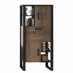 Red Living Regal Norddal II - Nussbaum Dekor / Schwarz -Büromöbel Verkaufsgeschäft 1000304808 211027 10494600099 DETAILS P000000001000304808