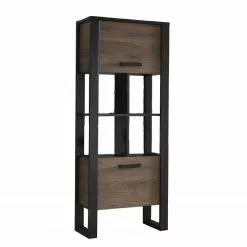 Red Living Regal Norddal III - Nussbaum Dekor / Schwarz -Büromöbel Verkaufsgeschäft 1000304809 211027 10495700083 DETAILS P000000001000304809