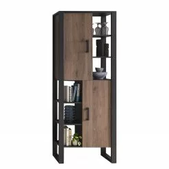 Red Living Regal Norddal I - Nussbaum Dekor / Schwarz -Büromöbel Verkaufsgeschäft 1000304812 211027 104959000100 DETAILS P000000001000304812