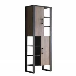 Red Living Regal Norddal I - Nussbaum Dekor / Schwarz -Büromöbel Verkaufsgeschäft 1000304812 211027 104959000111 DETAILS P000000001000304812