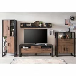 Red Living Regal Norddal I - Nussbaum Dekor / Schwarz -Büromöbel Verkaufsgeschäft 1000304812 211101 07584900035 MOOD DETAILS P000000001000304812 mood