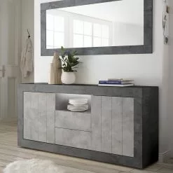 LC Spa Sideboard Urbino I - Hellgrau / Dunkelgrau -Büromöbel Verkaufsgeschäft 1000306556 211122 15085200067 DETAILS P000000001000306556