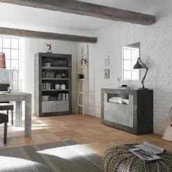 LC Spa Kommode Urbino - Hellgrau / Dunkelgrau -Büromöbel Verkaufsgeschäft 1000306560 211122 15085200053 DETAILS P000000001000306560