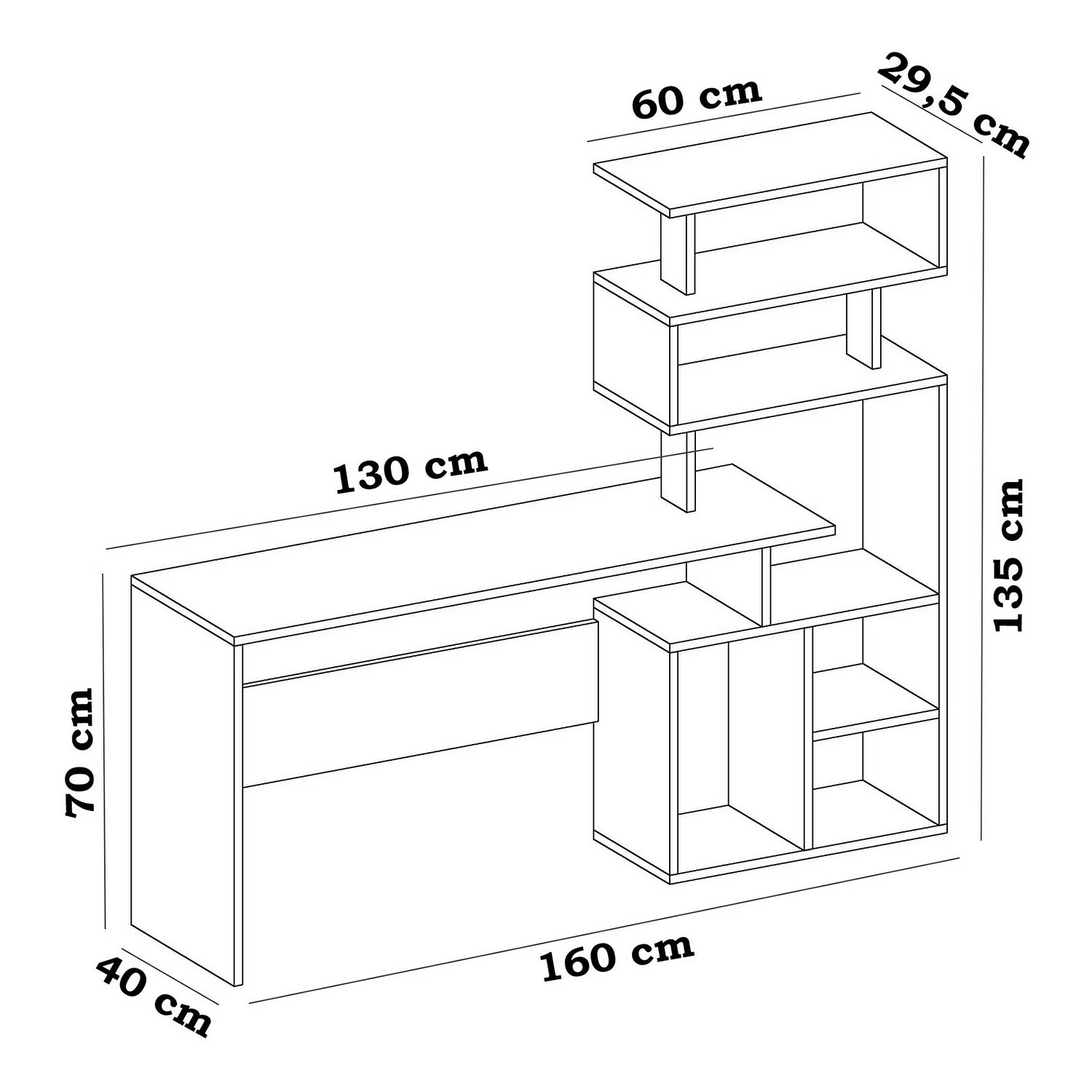 Loftscape Schreibtisch-Kombination Kamion - Weiß 5 Loftscape Schreibtisch-Kombination Kamion - Weiß – Bild 3