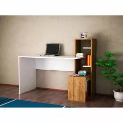 Loftscape Schreibtisch-Kombination Jurien - Weiß / Walnuss Dekor -Büromöbel Verkaufsgeschäft 1000306573 211115 13500100065 MOOD DETAILS P000000001000306573 mood