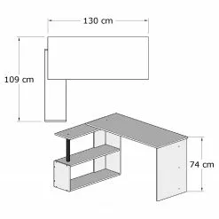 Loftscape Eckschreibtisch Kabu - Weiß -Büromöbel Verkaufsgeschäft 1000306574 211115 135024000581 SKETCH DETAILS P000000001000306574 sketch